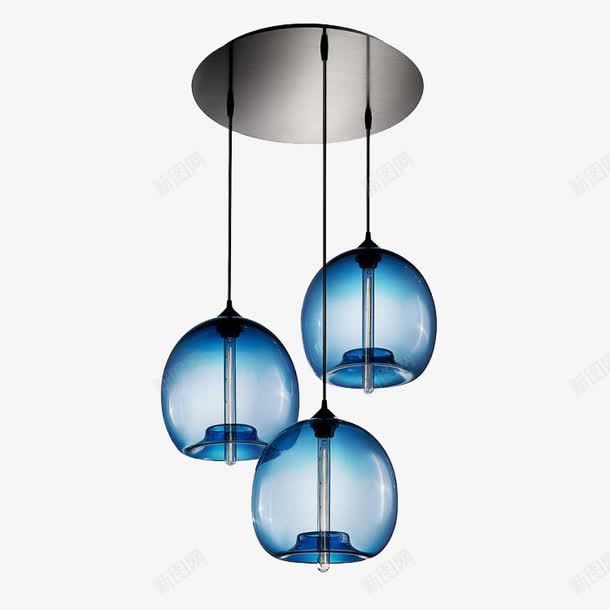 创意简约风格吊灯png免抠素材_88icon https://88icon.com 产品实物 吊灯 简约风格 蓝色梦幻 餐厅吊灯