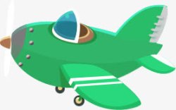 绿色飞机卡通素材