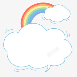 白云文档框背景白云彩虹对话框高清图片