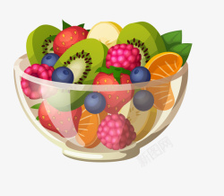一碗水果美味早餐美食元素一碗水果沙高清图片