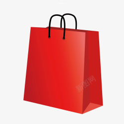 红色手提袋纸袋购物袋素材