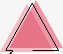 粉红色三角形标题框素材