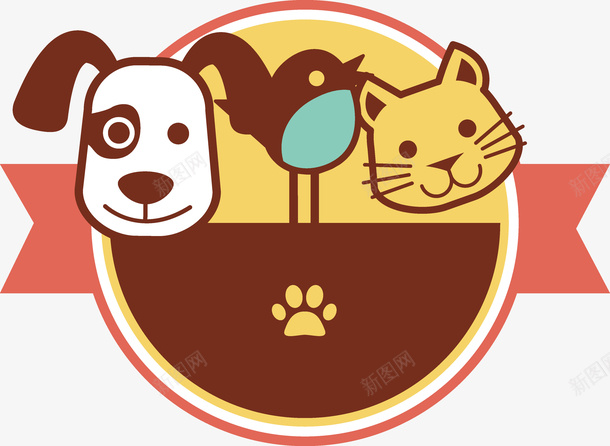 猫狗小鸟头部矢量图ai免抠素材_88icon https://88icon.com 动物 卡通 印记 可爱 小鸟 爪子 狗 猫 眼睛 设计 矢量图