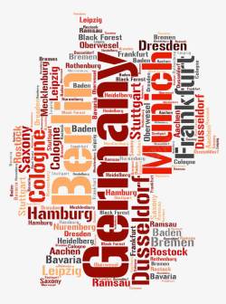 德国国家特产字母组成德国地图高清图片
