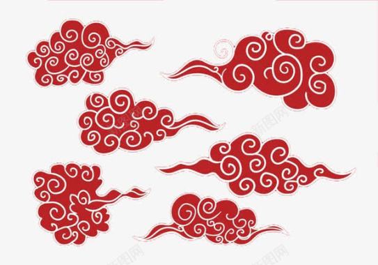 红色琵琶卡通日本文化祥云图标图标