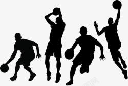 手绘打篮球运动的男孩高清图片