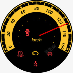 黄色时钟黄色速度表盘图图标高清图片