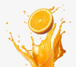 液体喷溅背景橙汁高清图片