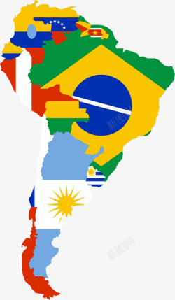 北美南美地图国家地图拼接板块矢量图高清图片
