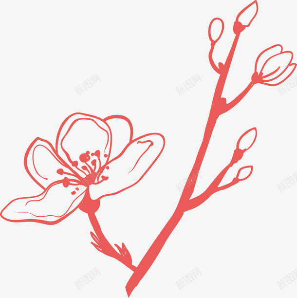 线描桃花花枝花瓣png免抠素材_88icon https://88icon.com 手绘 春季 树枝 桃树 桃花 桃花简笔 植物 浪漫 清新 简约 粉红 粉色 线描 花瓣 装饰