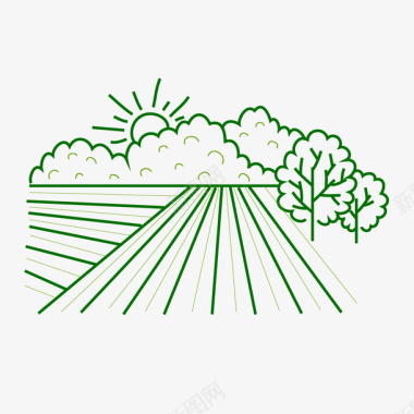 树叶背景农业农田植物形图标矢量图图标