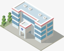 医院模型立体效果医院大楼矢量图高清图片