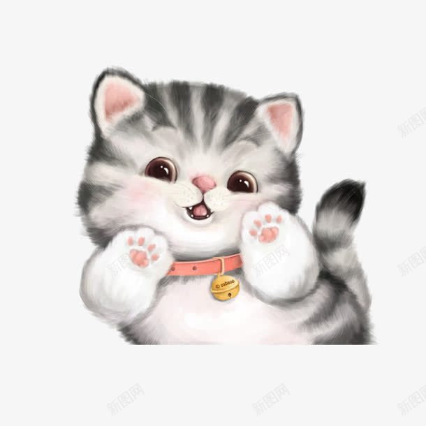 卡通萌版黑白小猫咪png免抠素材_88icon https://88icon.com 卖萌小猫 卡通 小猫咪 跳舞猫咪 黑白