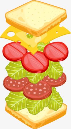 番茄片卡通三明治美食高清图片