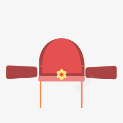 红色圆弧状元帽子素材