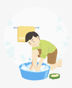 洗脚的男孩洗脚男孩高清图片