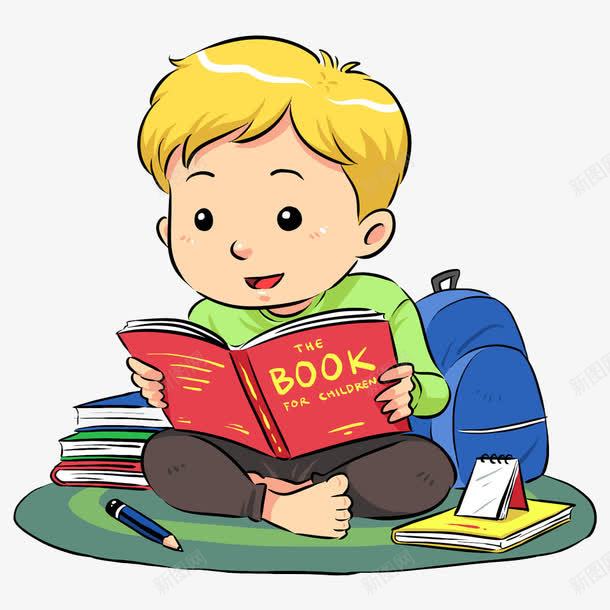 看书的男孩png免抠素材_88icon https://88icon.com 上学 书包 书本 卡通 可爱 学习 学习用品 手绘 男孩 看书 认真学习 金发男孩