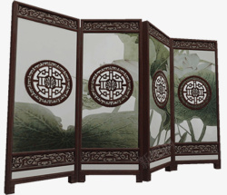 古典中式木雕文化木质屏风素材