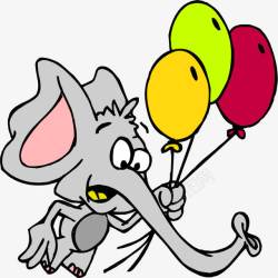 大耳朵的小象玩气球的小象高清图片