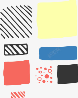 多彩色块扁平化几何排版艺术图案高清图片