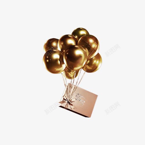 金色气球png免抠素材_88icon https://88icon.com 气球 球 礼物 节日 节日素材 装饰素材 金气球 金色