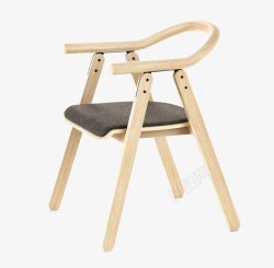 木色条形简约椅子素材