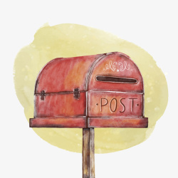 爱心信箱手绘复古邮箱矢量图高清图片
