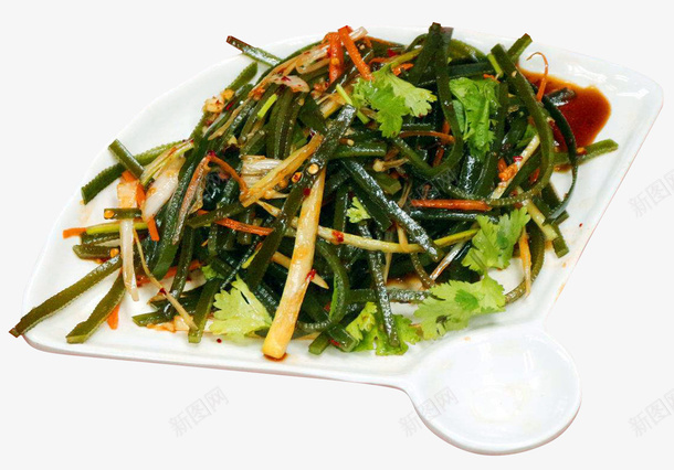 蒜泥红油凉拌海带丝美食摄影png免抠素材_88icon https://88icon.com 凉拌小菜 凉拌海带丝 凉菜 红油海带丝 美食摄影 蒜泥 蒜蓉 金针菇 香菜
