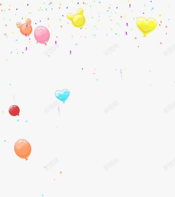卡通彩色气球装饰png免抠素材_88icon https://88icon.com 免抠PNG 动物气球 可爱 多彩气球 庆祝 彩纸 彩色 抓气球的熊 梨花飘落 生日会 节日