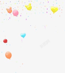 飘落的气球卡通彩色气球装饰高清图片