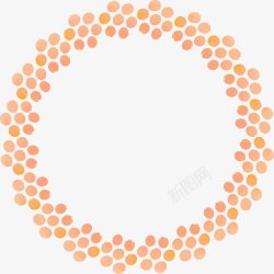 橙色春季圆圈花环素材