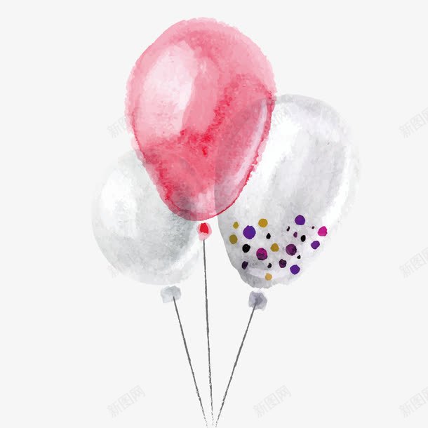 手绘彩色气球png免抠素材_88icon https://88icon.com 彩色 水彩绘 活动装饰 生气气球 背景装饰