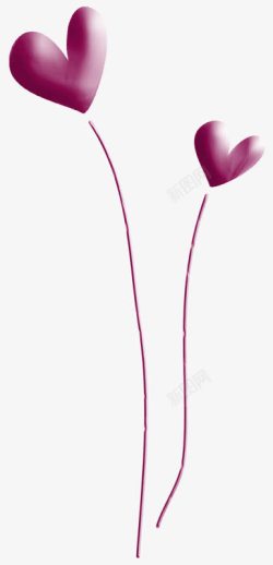 粉红心形气球素材
