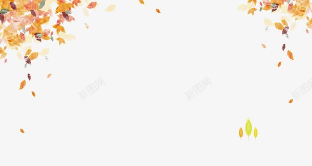 落叶png免抠素材_88icon https://88icon.com banner banner素材 树叶 树叶飘 秋天元素 黄色