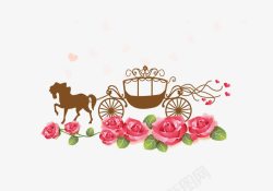 古代婚礼鲜花的马车高清图片