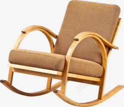 高档实木纯色摇椅沙发椅素材