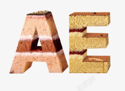 千层糕创意字母AE多层蛋糕高清图片