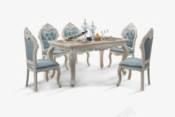 欧式家居类餐桌椅子组合家具素材