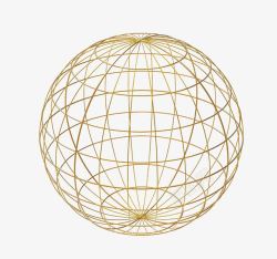 圆线金色网状圆球体高清图片