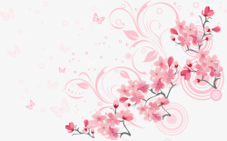 粉红樱花枝唯美的樱花高清图片