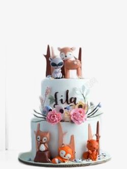 甜品时尚小动物生日蛋糕高清图片