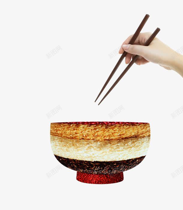 创意食品碗筷png免抠素材_88icon https://88icon.com 创意 合成 碗筷 米 粮食 美食碗 豆 面 食品