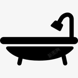 浴室卫生间浴缸图标高清图片