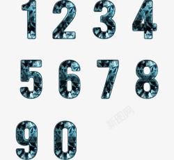 阿拉伯数字0精致蓝色钻石数字与符号高清图片
