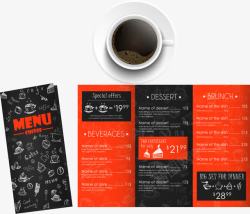 三折页宣传手册咖啡菜单高清图片