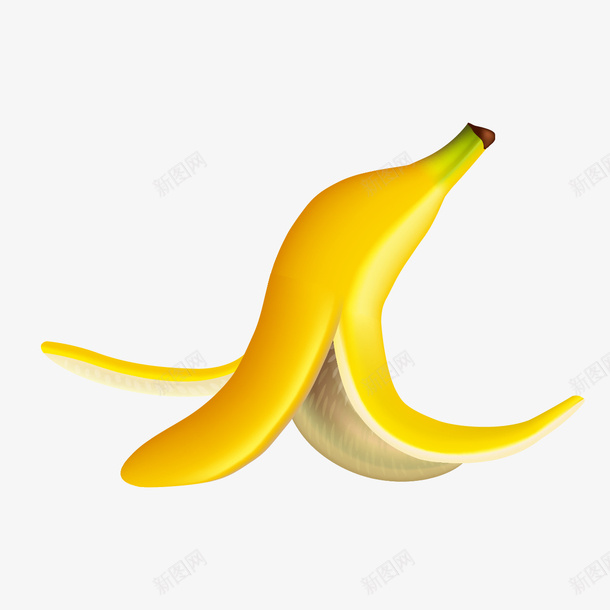 黄色的香蕉皮png免抠素材_88icon https://88icon.com PNG素材 水果皮 香蕉皮 黄色