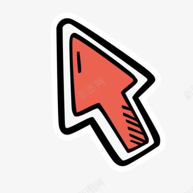 红色纹理筷子红色箭头图标图标