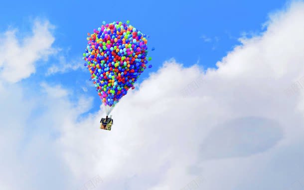 蓝天白云彩色热气球jpg设计背景_88icon https://88icon.com 彩色 热气球 白云 蓝天