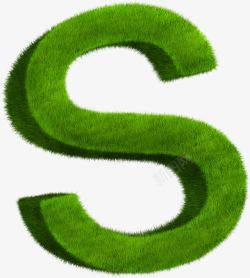 绿色草地艺术字母素材