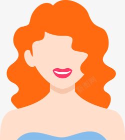 红头发的女人红头发卡通女人高清图片